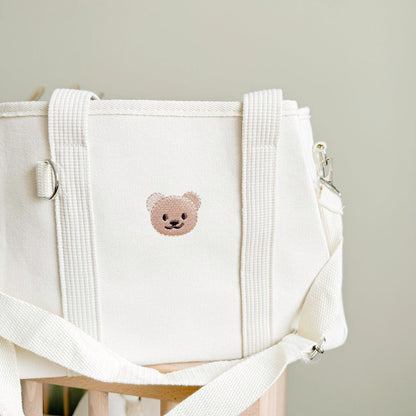 Baby   Diaper Bag - Bear Print Canvas Tote Bag 