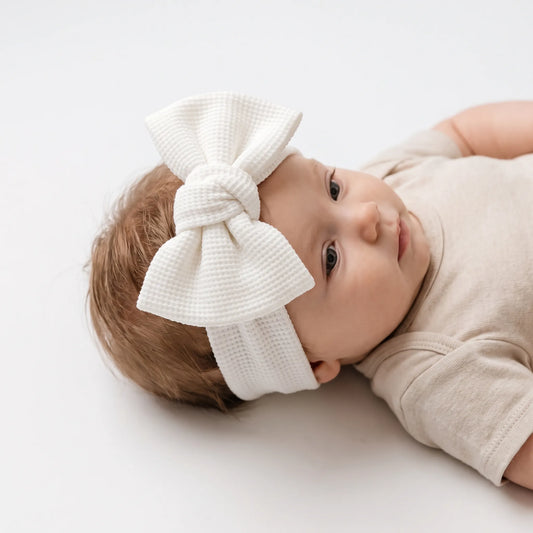 Baby Haarband met Strik - Zacht Haarbandje voor Newborn Meisje