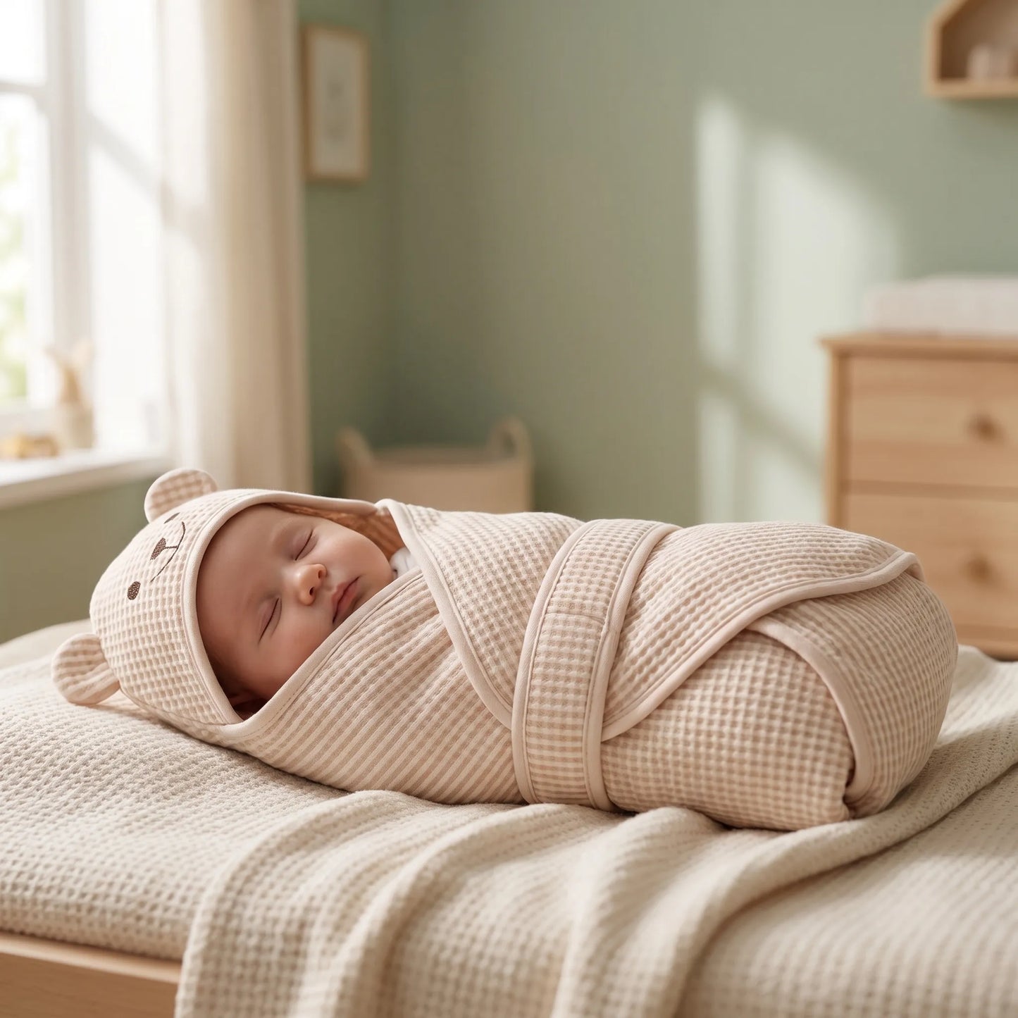Baby Inbakerdeken Met Berenprint – Baby Slaap Inbakerdoek