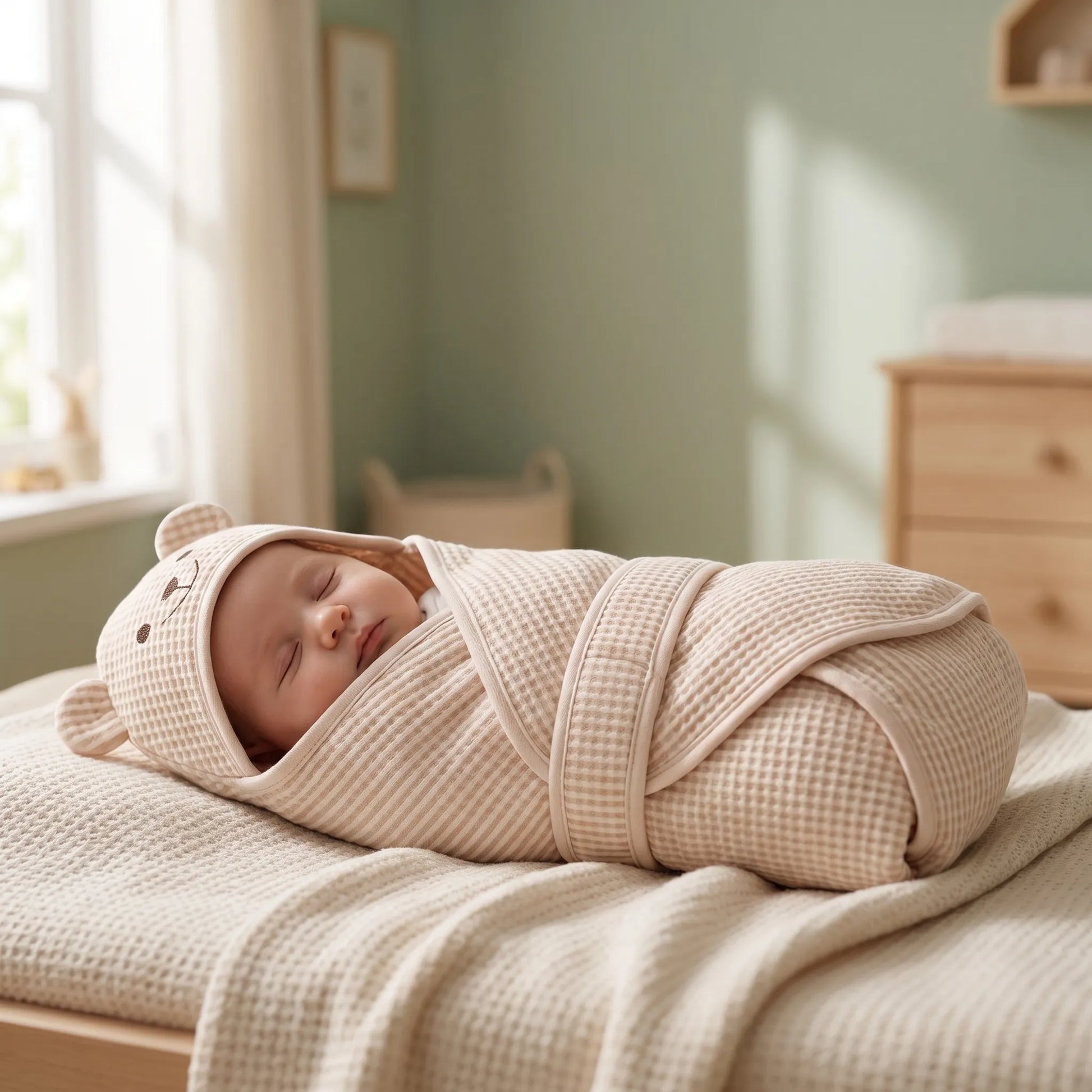 Baby Inbakerdeken Met Berenprint – Baby Slaap Inbakerdoek