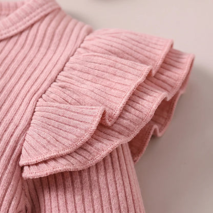 Baby Jumpsuit – Romper Met Lange Mouwen En Ruches Voor Babymeisjes