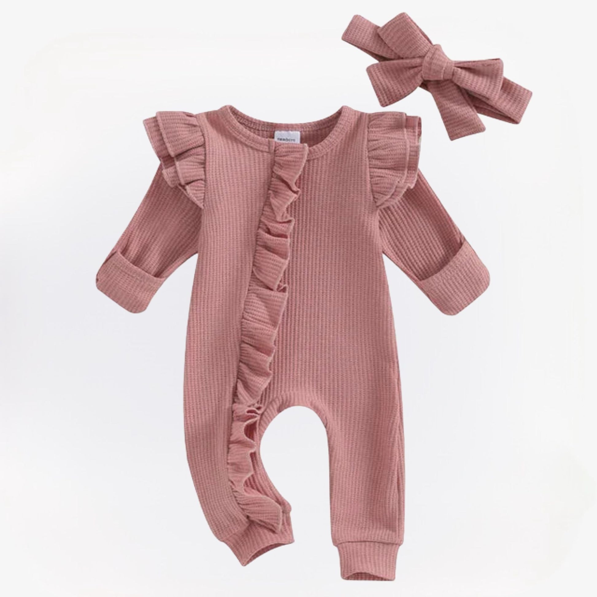 Baby Jumpsuit – Romper Met Lange Mouwen En Ruches Voor Babymeisjes