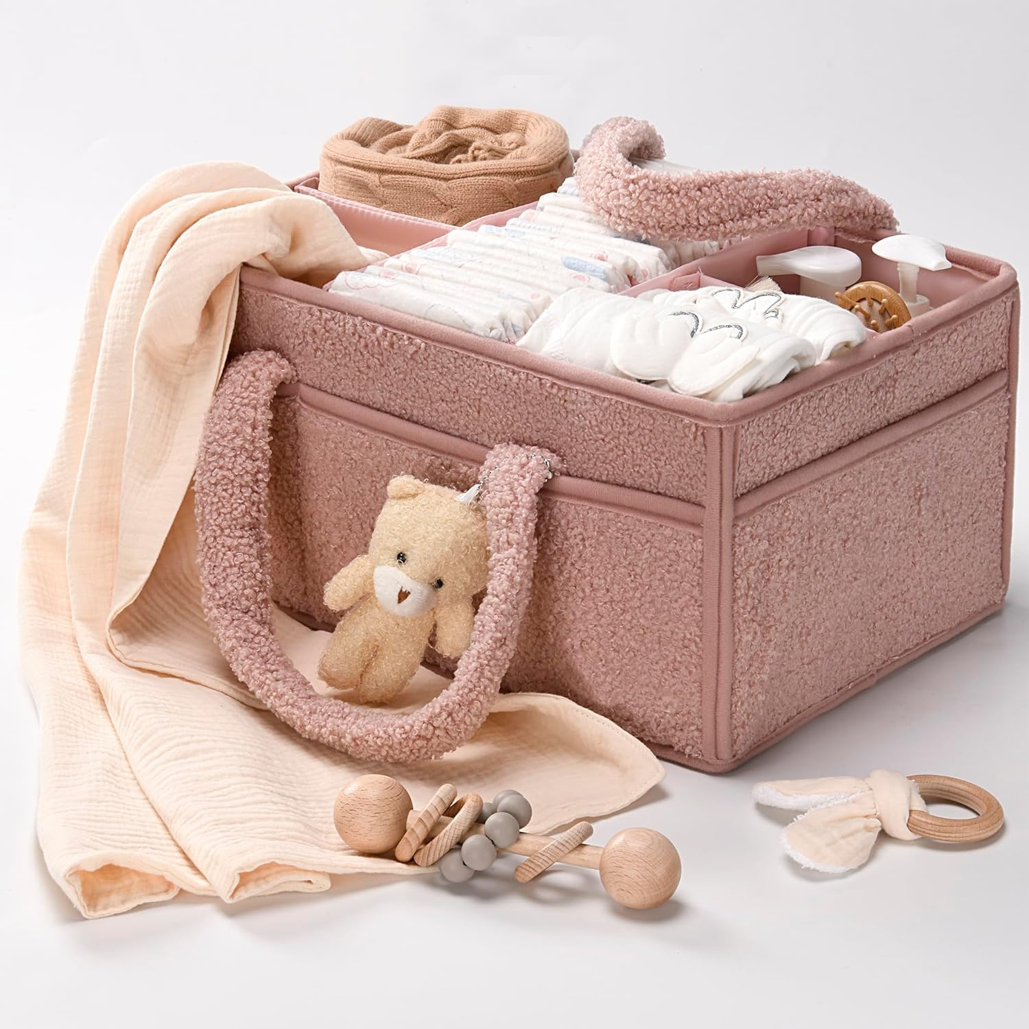 Baby Luier Caddy Organizer – Pluche Opbergcaddy Voor De Babykamer