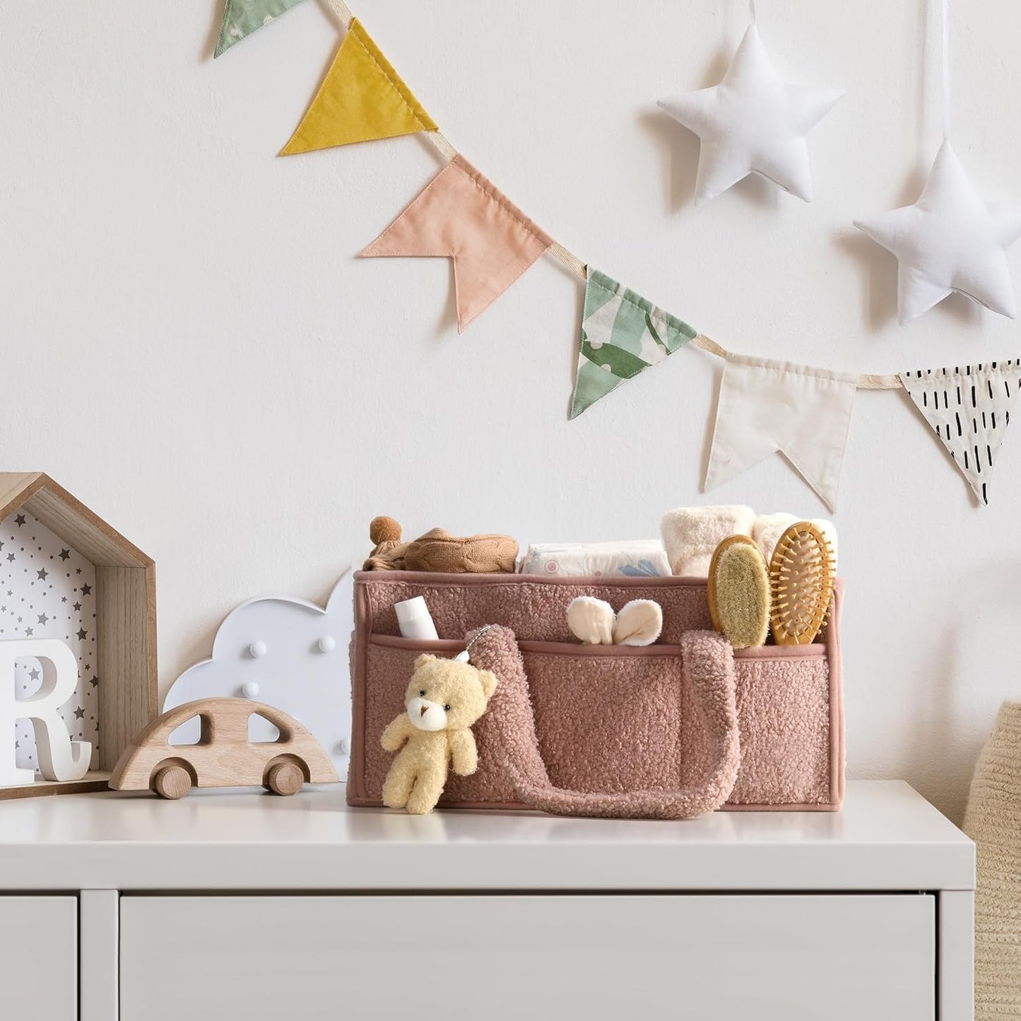Baby Luier Caddy Organizer – Pluche Opbergcaddy Voor De Babykamer