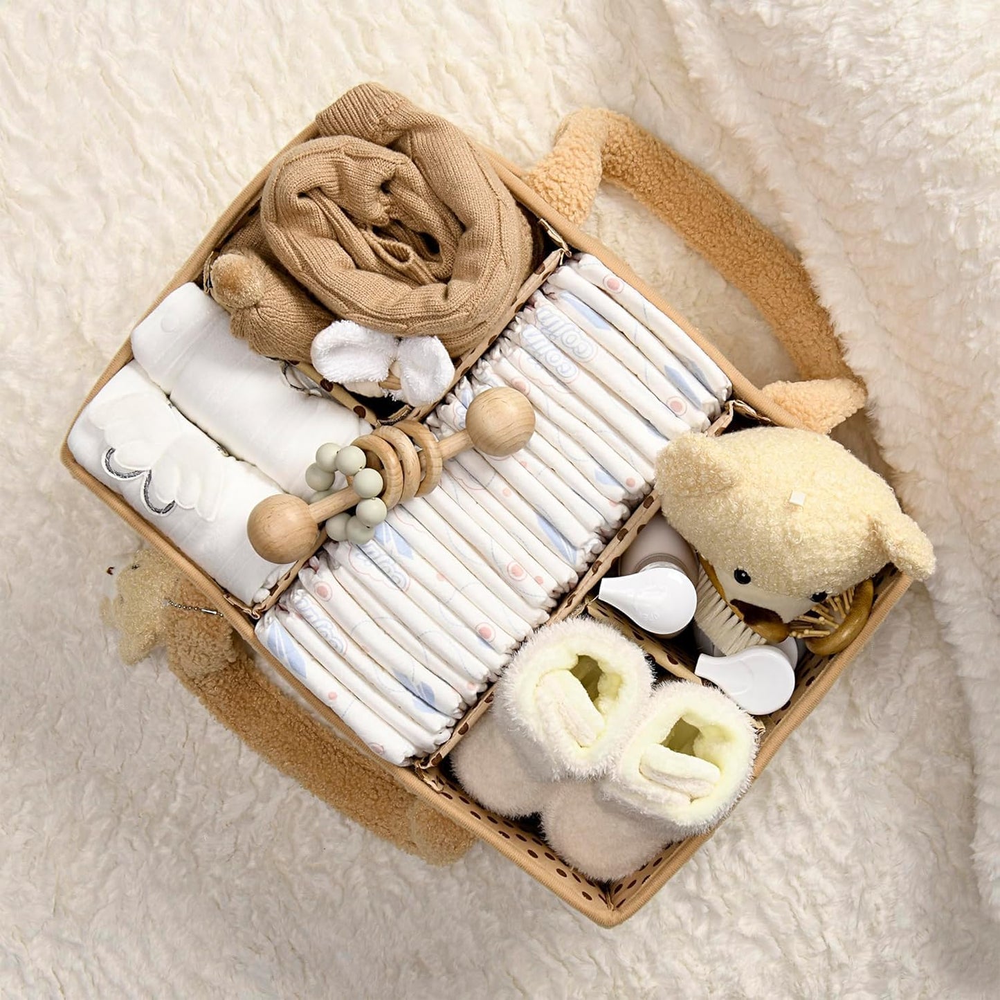 Baby Luier Caddy Organizer – Pluche Opbergcaddy Voor De Babykamer