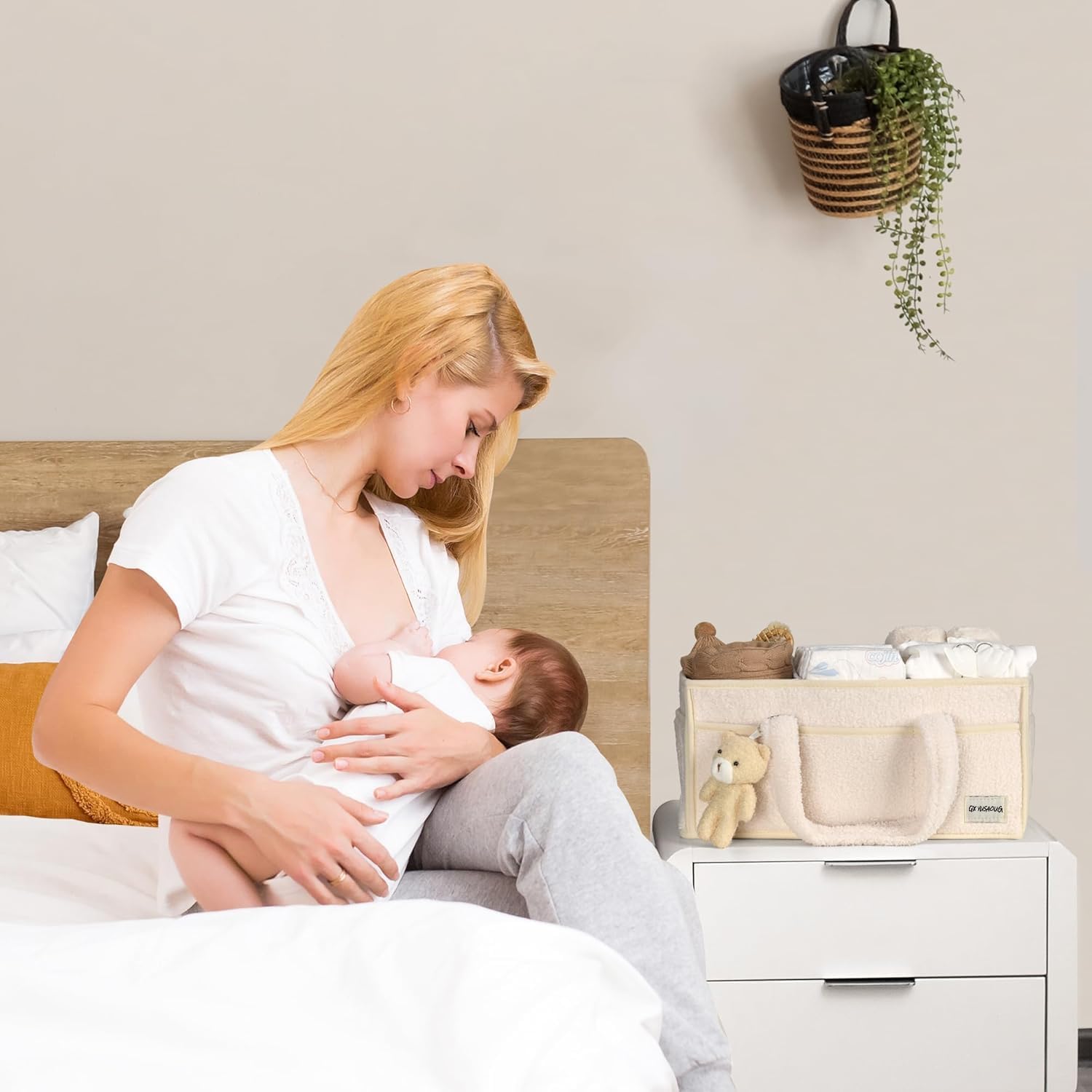 Baby Luier Caddy Organizer – Pluche Opbergcaddy Voor De Babykamer