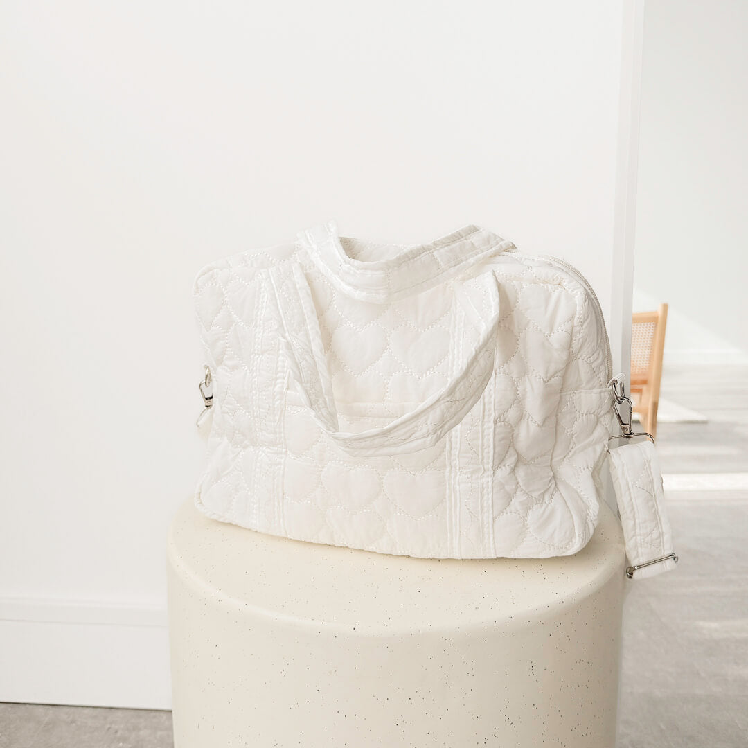 Baby Luiertas Tote Bag – Witte Gewatteerde Luiertas