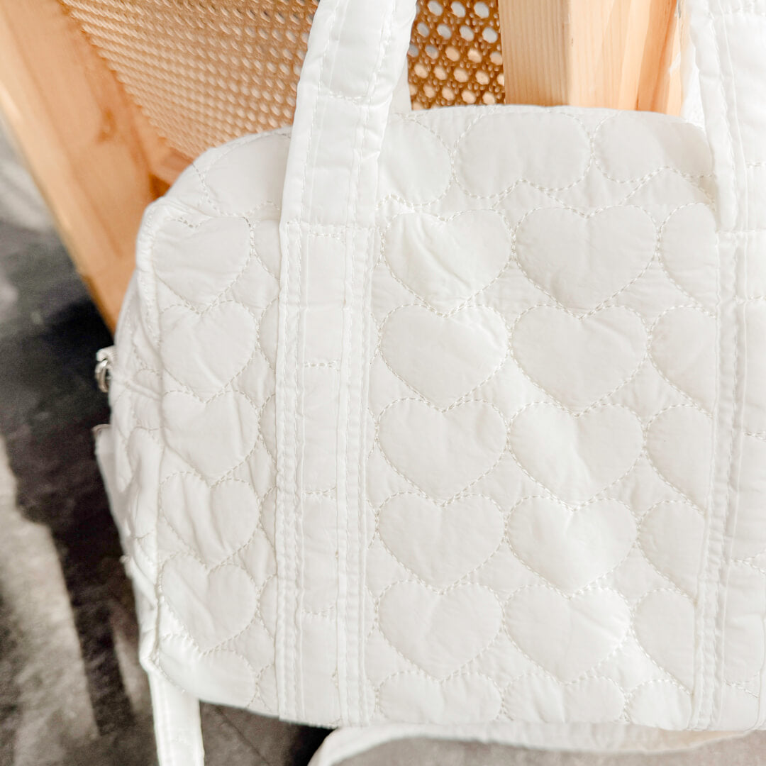 Baby Luiertas Tote Bag – Witte Gewatteerde Luiertas