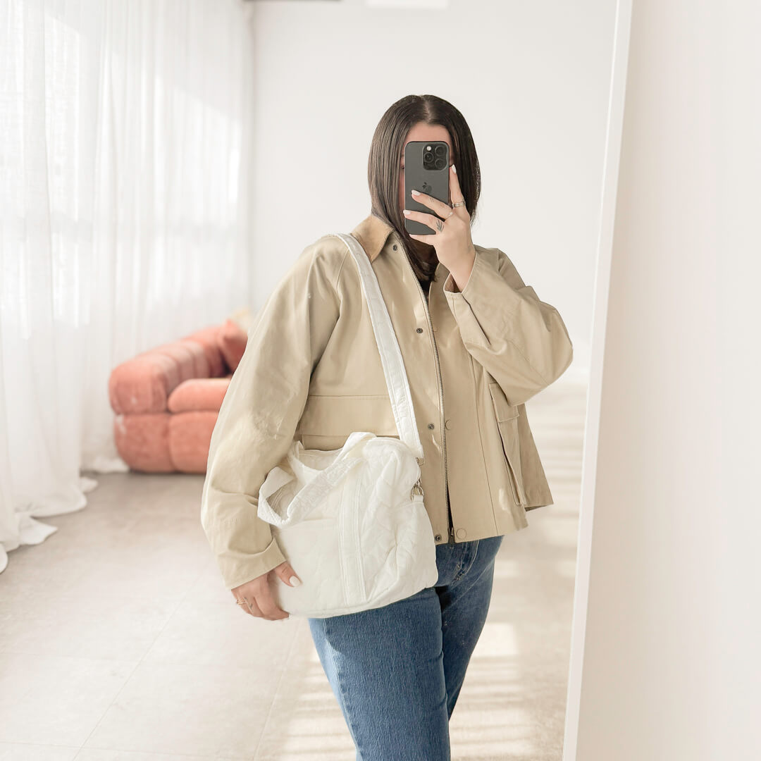 Baby Luiertas Tote Bag – Witte Gewatteerde Luiertas