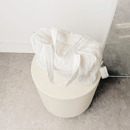 Baby Luiertas Tote Bag – Witte Gewatteerde Luiertas
