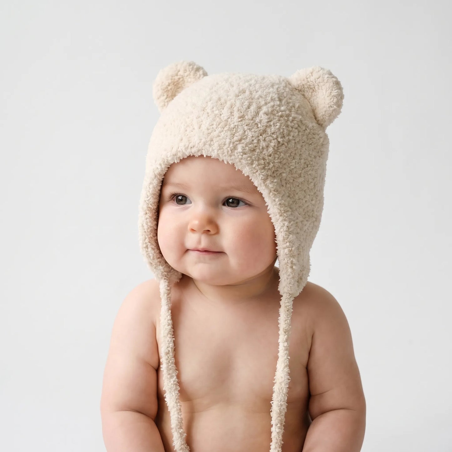 Baby Muts Met Berenoortjes – Pluizige Wintermuts Met Oorkleppen Voor Baby's