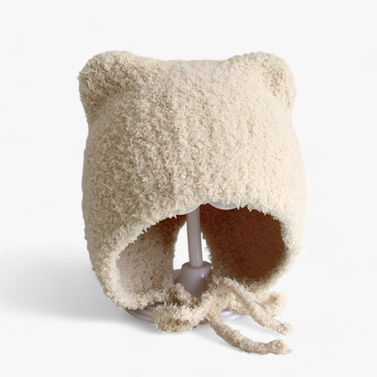 Baby Muts Met Berenoortjes – Pluizige Wintermuts Met Oorkleppen Voor Baby's