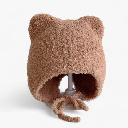 Baby Muts Met Berenoortjes – Pluizige Wintermuts Met Oorkleppen Voor Baby's