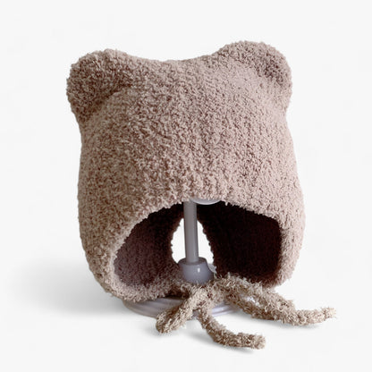 Baby Muts Met Berenoortjes – Pluizige Wintermuts Met Oorkleppen Voor Baby's