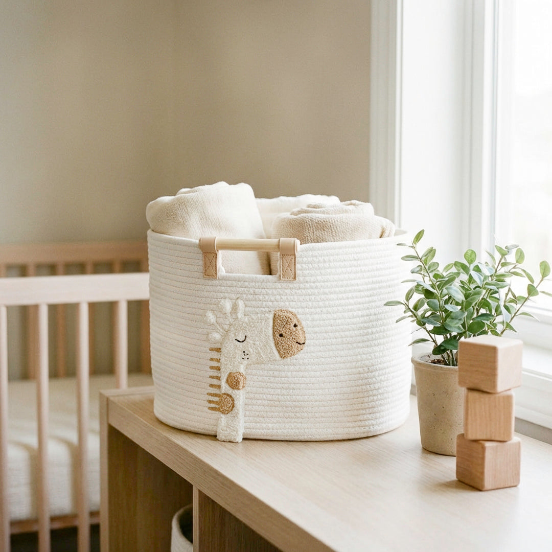 Baby Opbergmand – Witte Giraffe Opbergmand