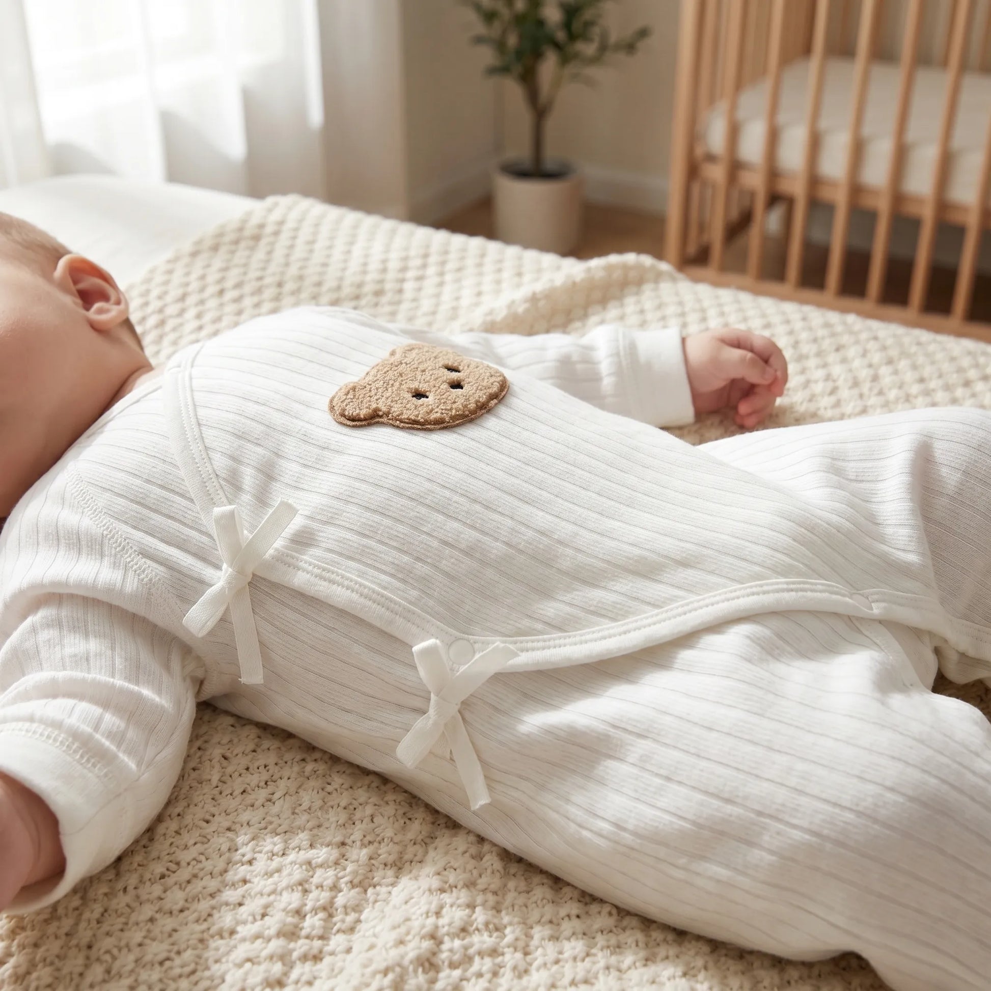Baby Romper - Zachte Beerprint Jumpsuit Voor Pasgeborene