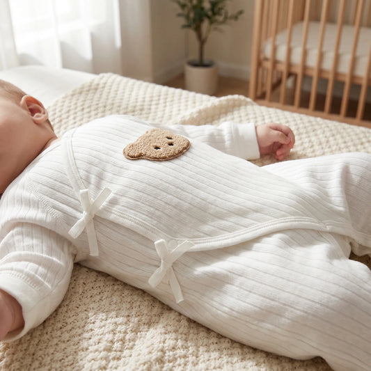 Baby Romper - Zachte Beerprint Jumpsuit Voor Pasgeborene