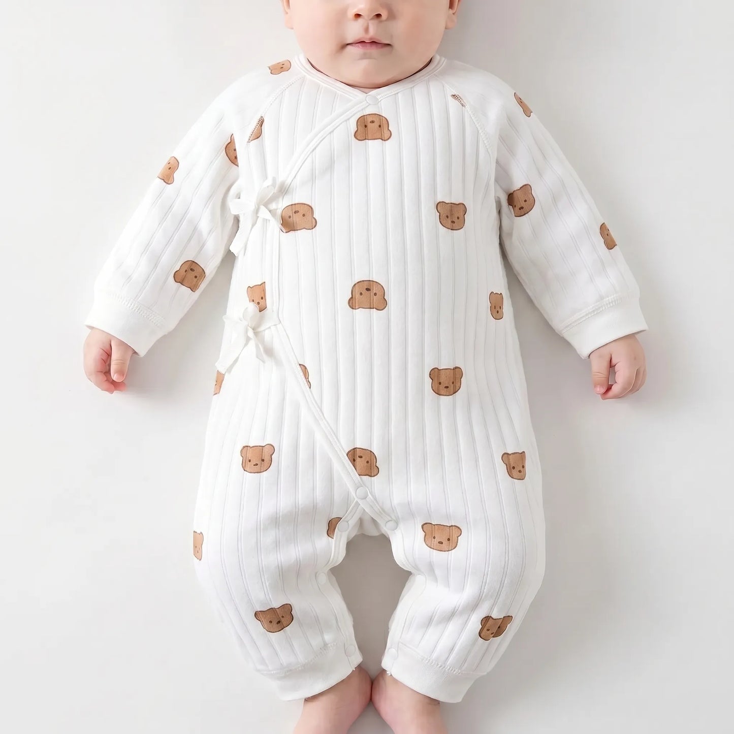 Baby Romper - Zachte Beerprint Jumpsuit Voor Pasgeborene