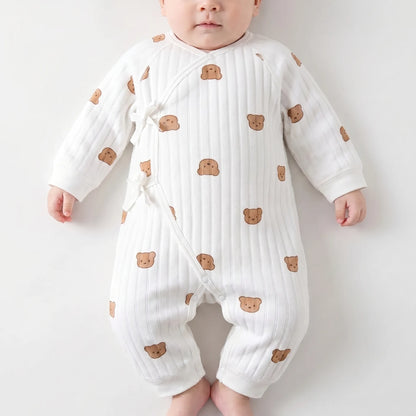 Baby Romper - Zachte Beerprint Jumpsuit Voor Pasgeborene