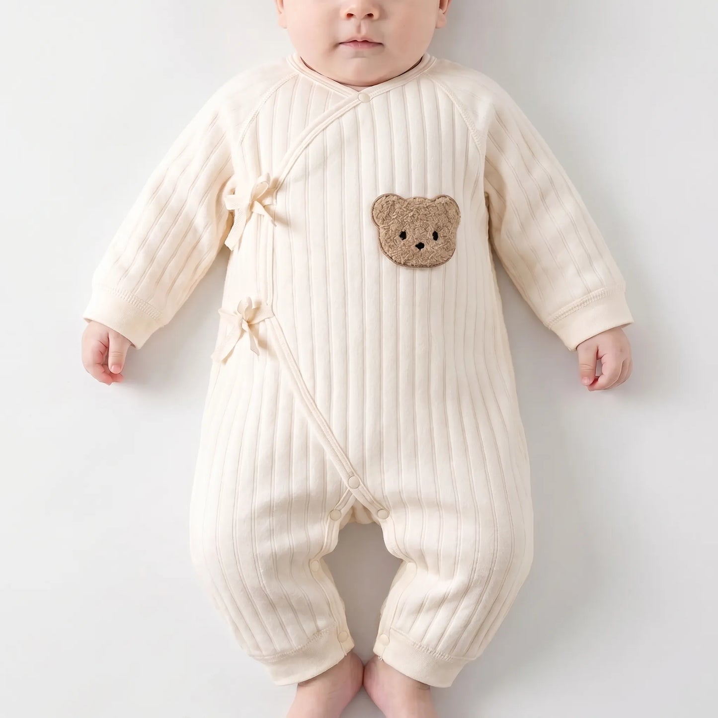 Baby Romper - Zachte Beerprint Jumpsuit Voor Pasgeborene