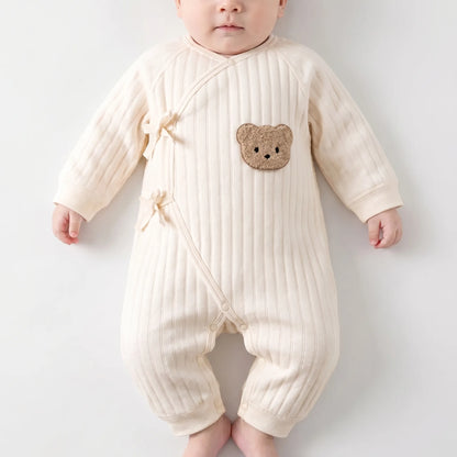 Baby Romper - Zachte Beerprint Jumpsuit Voor Pasgeborene