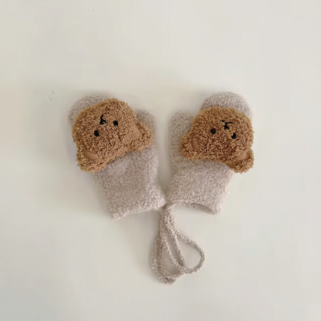 Baby Wantjes Gebreid | Warme Handschoenen met Berenmotief | 8 Kleuren
