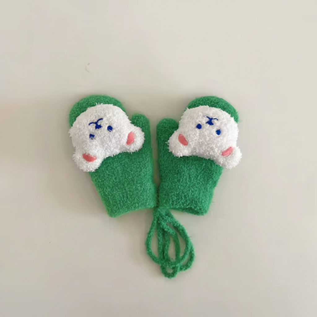Baby Wantjes Gebreid | Warme Handschoenen met Berenmotief | 8 Kleuren