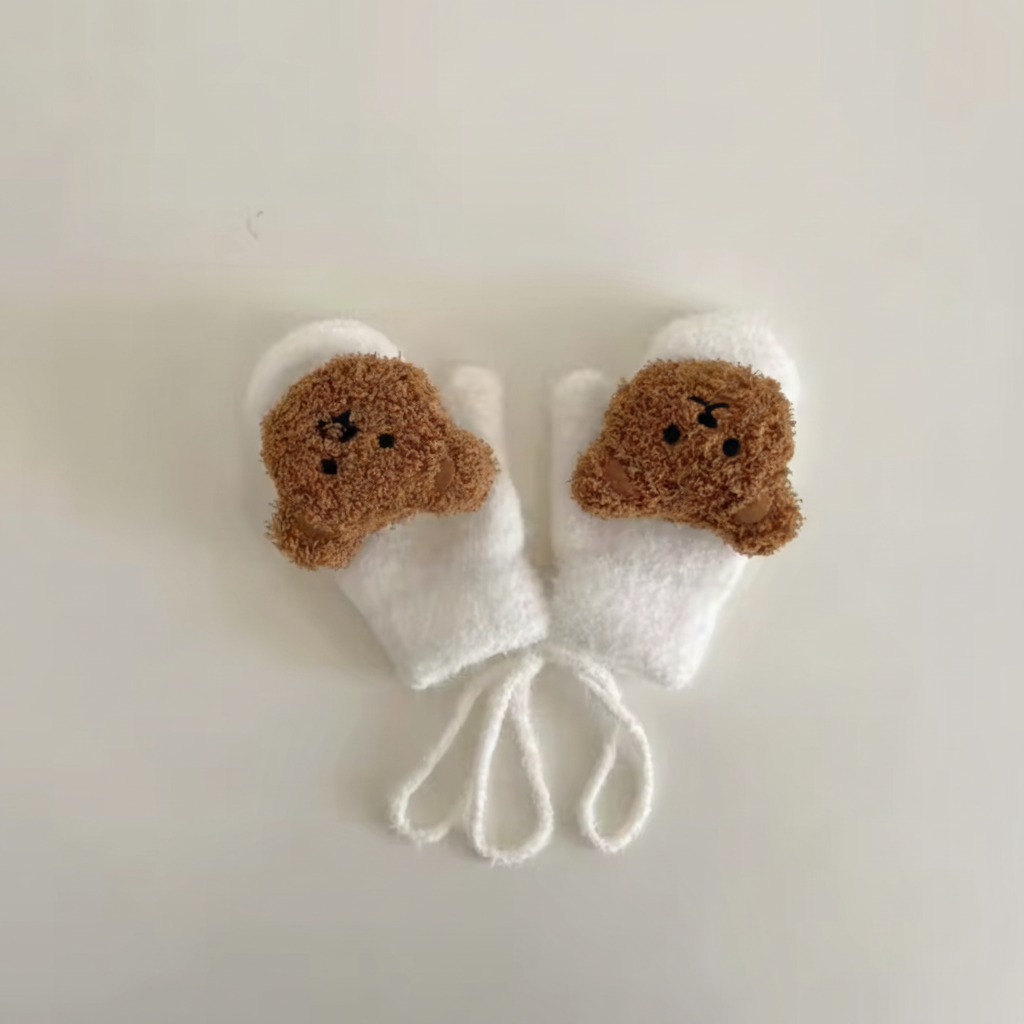 Baby Wantjes Gebreid | Warme Handschoenen met Berenmotief | 8 Kleuren