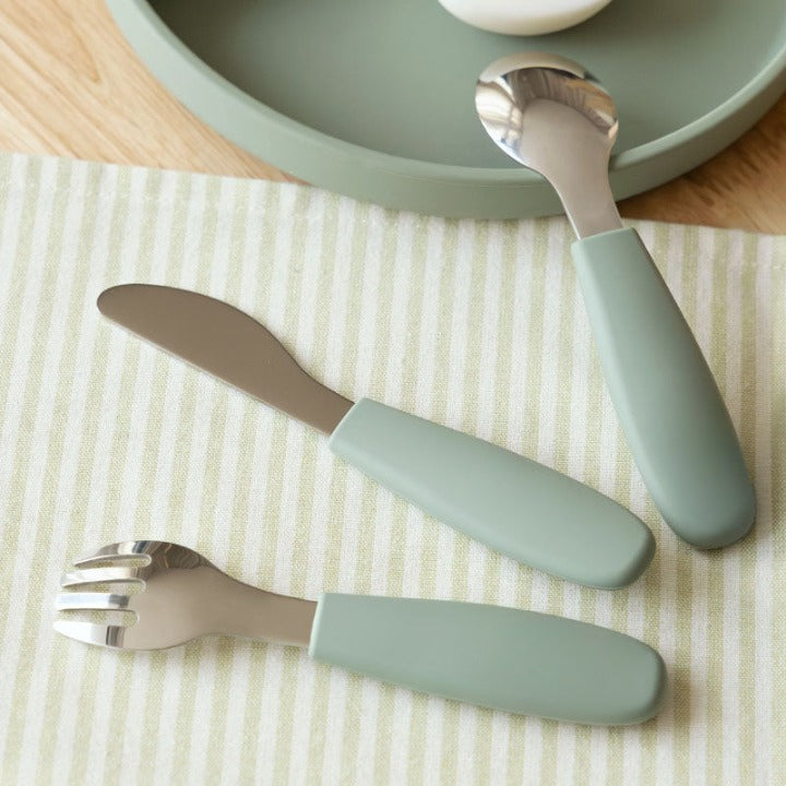 Babybestekset met opbergdoos – veilig kinderbestek van RVS met zachte antisliphandgrepen-MiniBea