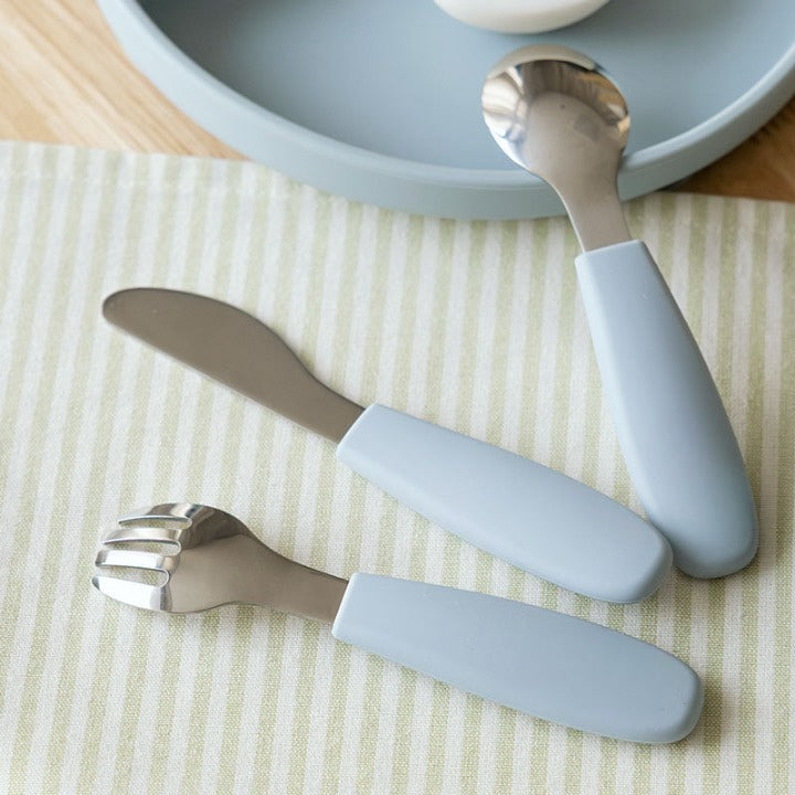 Babybestekset met opbergdoos – veilig kinderbestek van RVS met zachte antisliphandgrepen-MiniBea