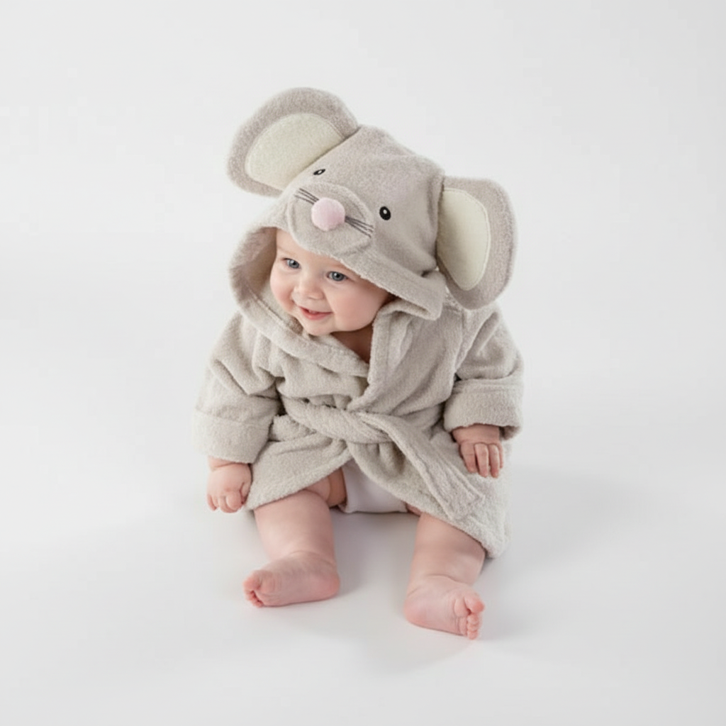 Babyhanddoek Met Dierenprint – Schattige Baby Badhanddoek Met Capuchon