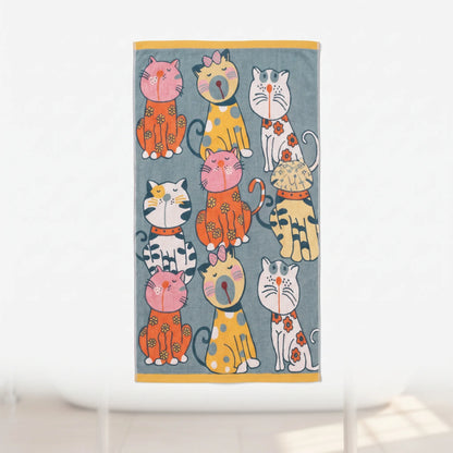 Babyhanddoek Met Kattenprint – Schattige Baby Badhanddoek