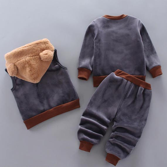 Babykleding Set 3-delig | Trui Bodywarmer en Broek | Berenmotief