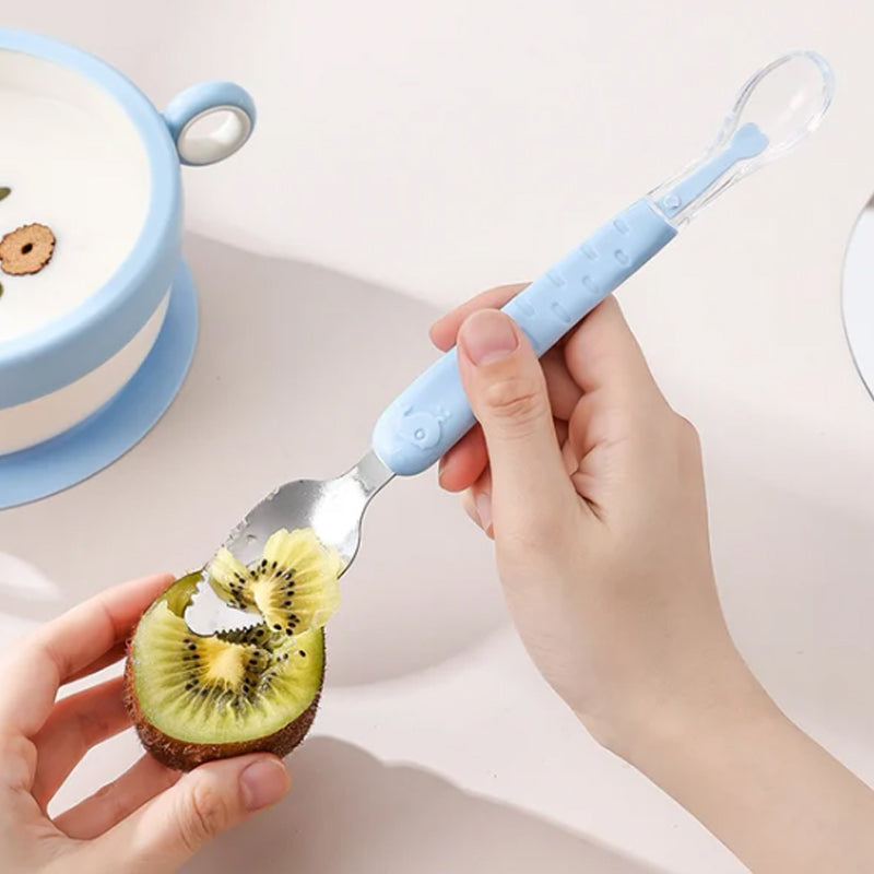 Babylepel – Veilige 2-in-1 Siliconen Lepel Voor Peuters