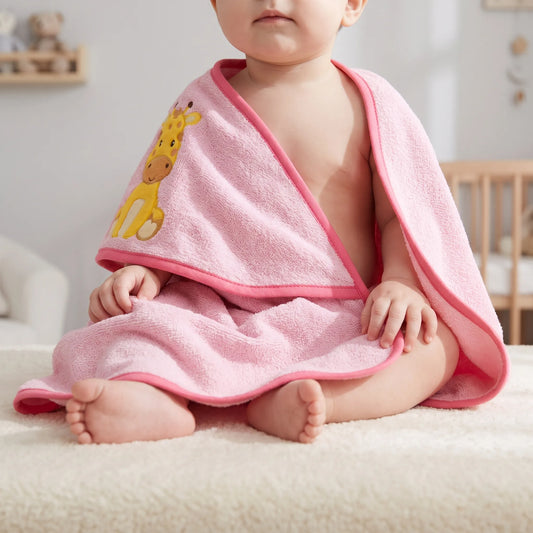 Badcape Baby met Capuchon | Zachte Badstof van 100% Katoen | OEKO TEX Gecertificeerd