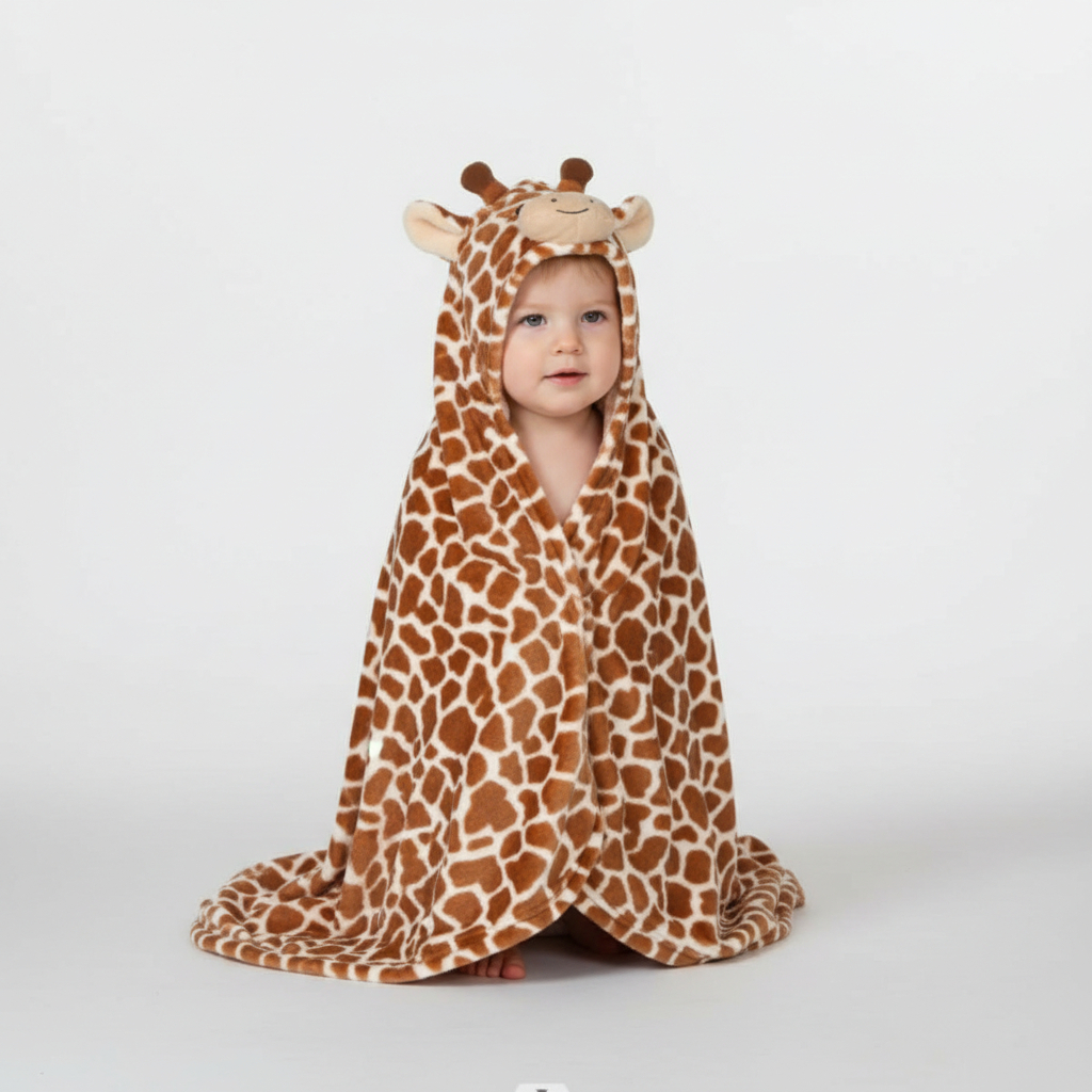 Badcape Kind | Capuchon Handdoek met Dieren | Badponcho Baby