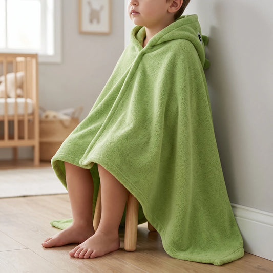 Badponcho Kind | Warme Wikkelcape met Dierenmotief | 3 Maten tot 105x160 cm