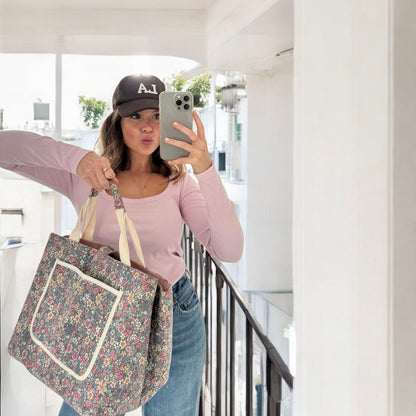 Bloemenprint Tote Tas – Grote Schoudertas Voor Mama's