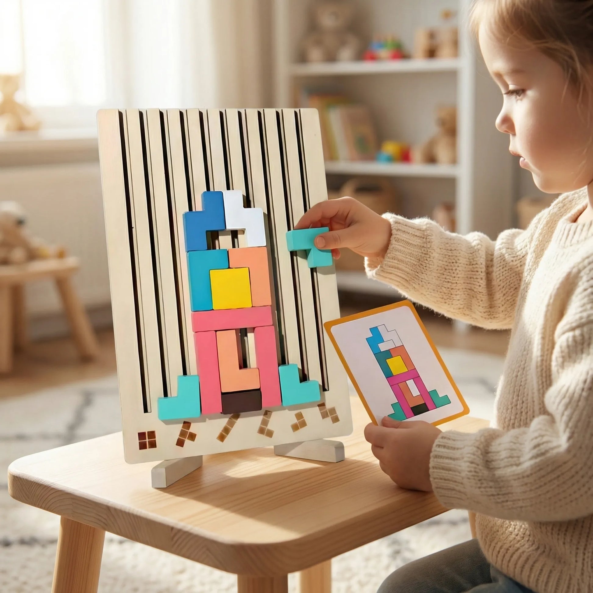 Blokivo - Montessori-Geïnspireerd 3D-Stapelspel van Hout