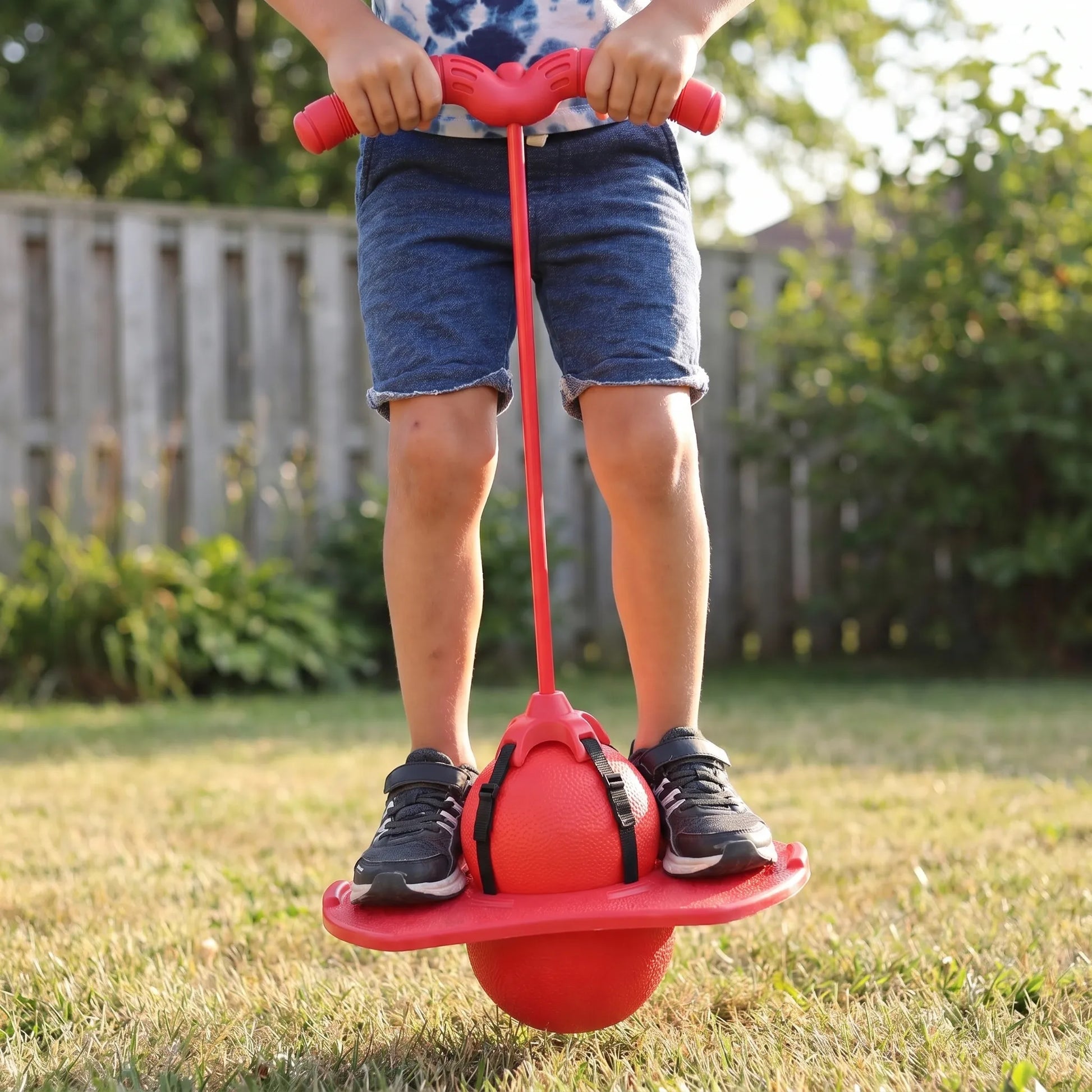 Bouncing Ball with   Handle - Kids Outdoor Jumping Ball Toy