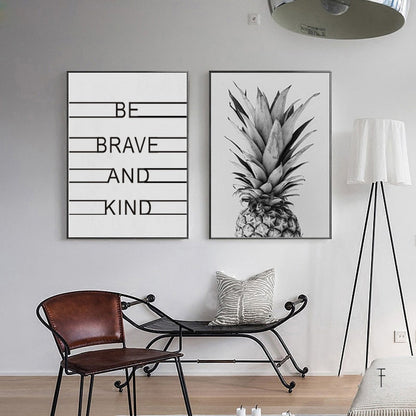Canvas Schilderij Ananas | Wanddecoratie met Quote | Kinderkamer en Woonkamer