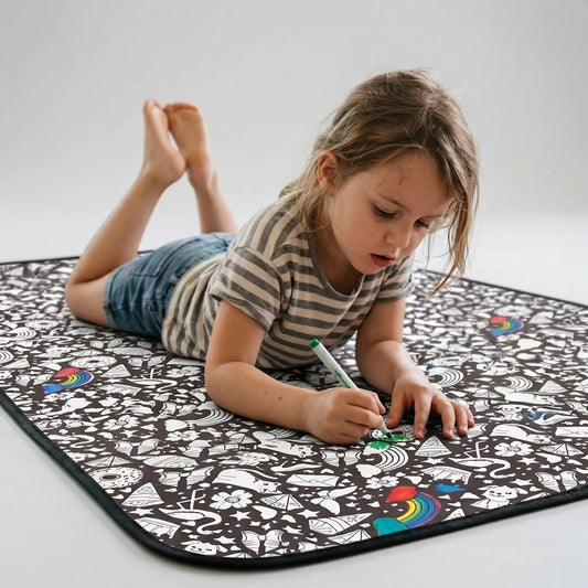 Deken om in te Kleuren | Knuffeldeken met Textielstiften | Zes Ontwerpen