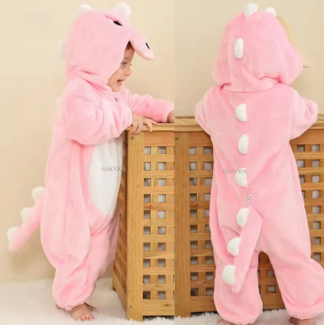 Dieren Onesie Baby | Flanellen Boxpak met Drukknoopsluiting | Maat 70 tot 120