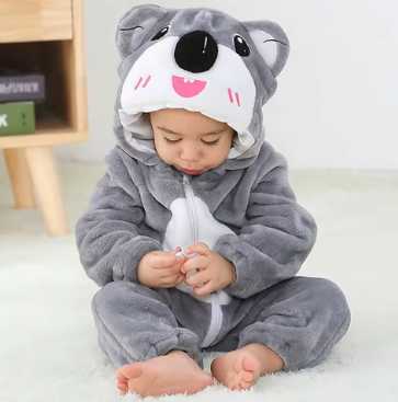 Dieren Onesie Baby | Flanellen Boxpak met Drukknoopsluiting | Maat 70 tot 120
