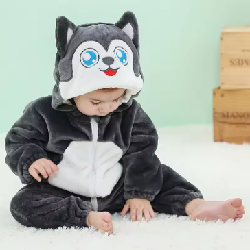 Dieren Onesie Baby | Flanellen Boxpak met Drukknoopsluiting | Maat 70 tot 120