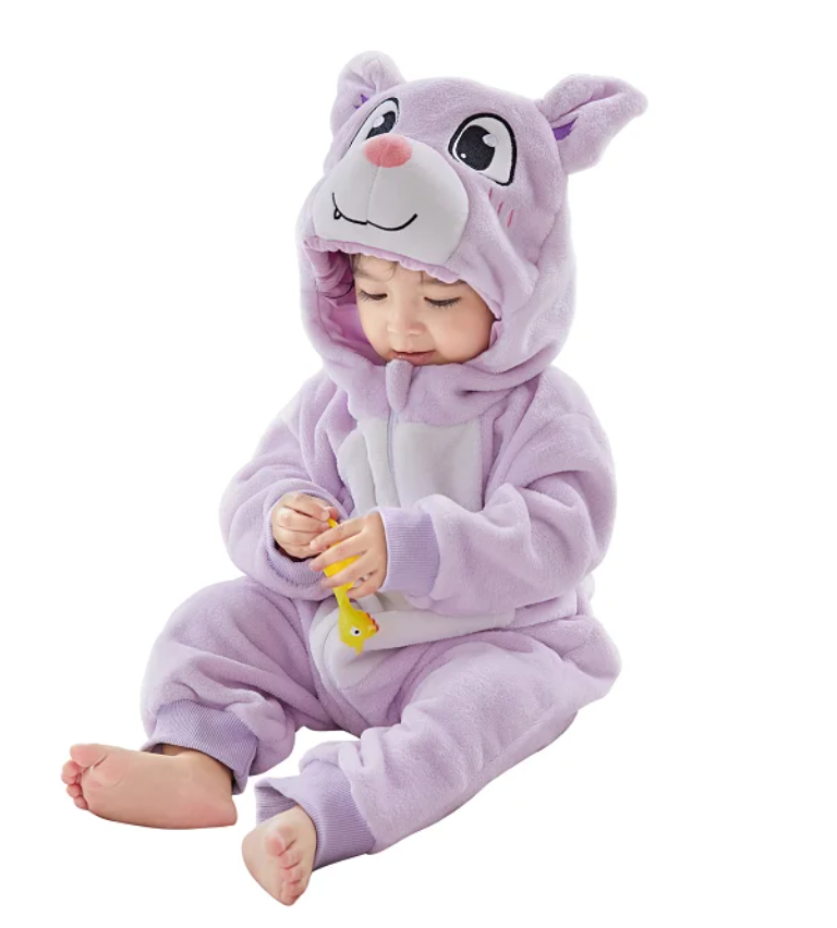 Dieren Onesie Baby | Flanellen Boxpak met Drukknoopsluiting | Maat 70 tot 120