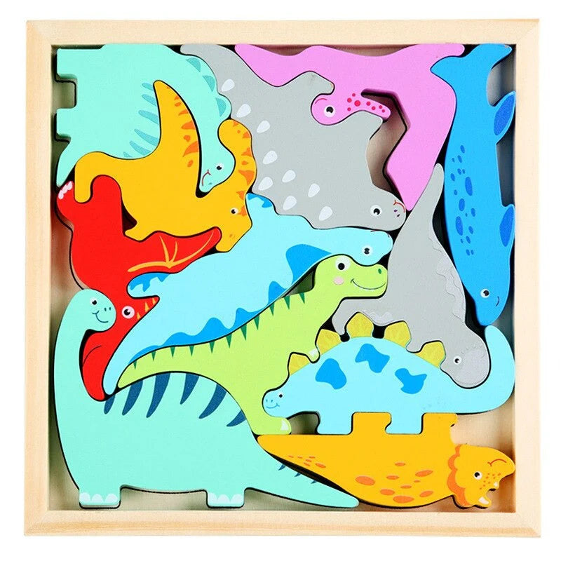 Houten Dierenpuzzel – Montessori Dieren Blokpuzzel Voor Peuters