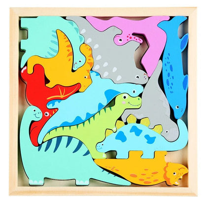 Houten Dierenpuzzel – Montessori Dieren Blokpuzzel Voor Peuters