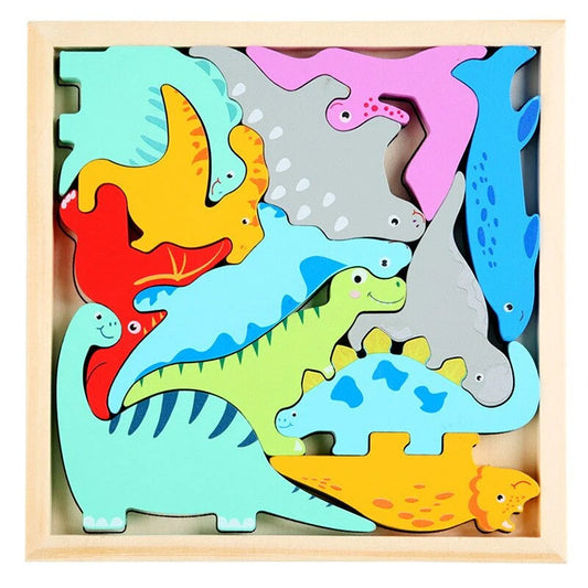 Houten Dierenpuzzel – Montessori Dieren Blokpuzzel Voor Peuters