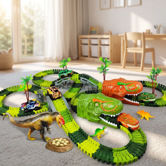 Dinosaurus Racebaan Set – Autobaan Speelset Voor Kinderen